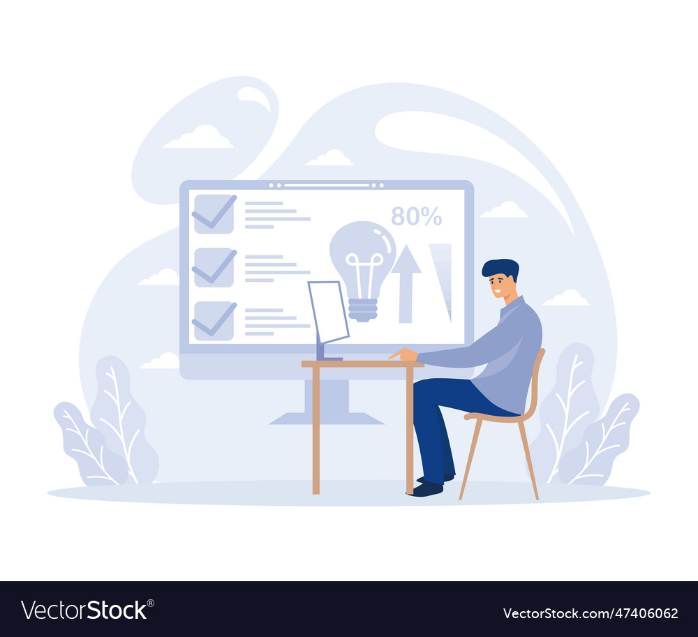 Worker analyzing performance increasing causes