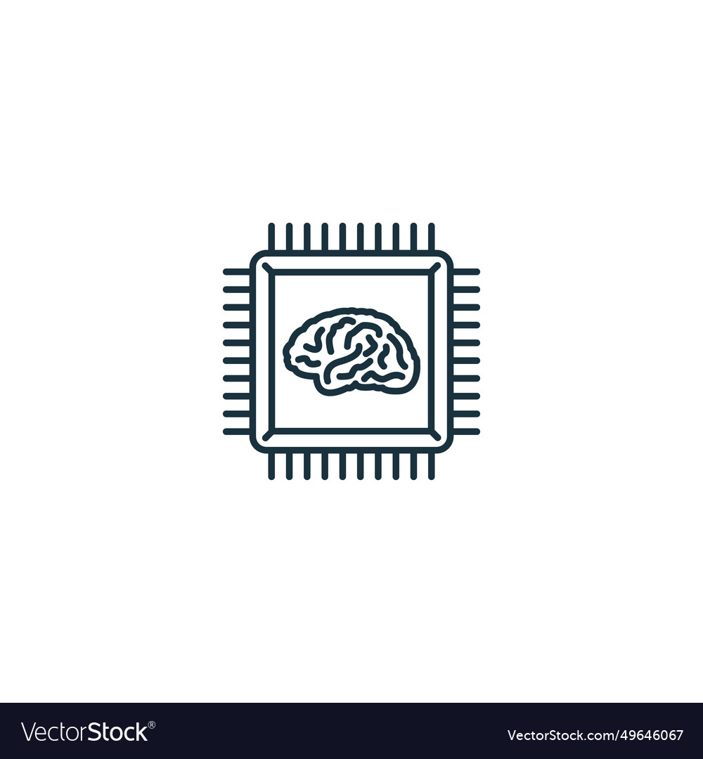 Ai icon monochrome simple sign from data vector image Ai icon monochrome simple sign from data