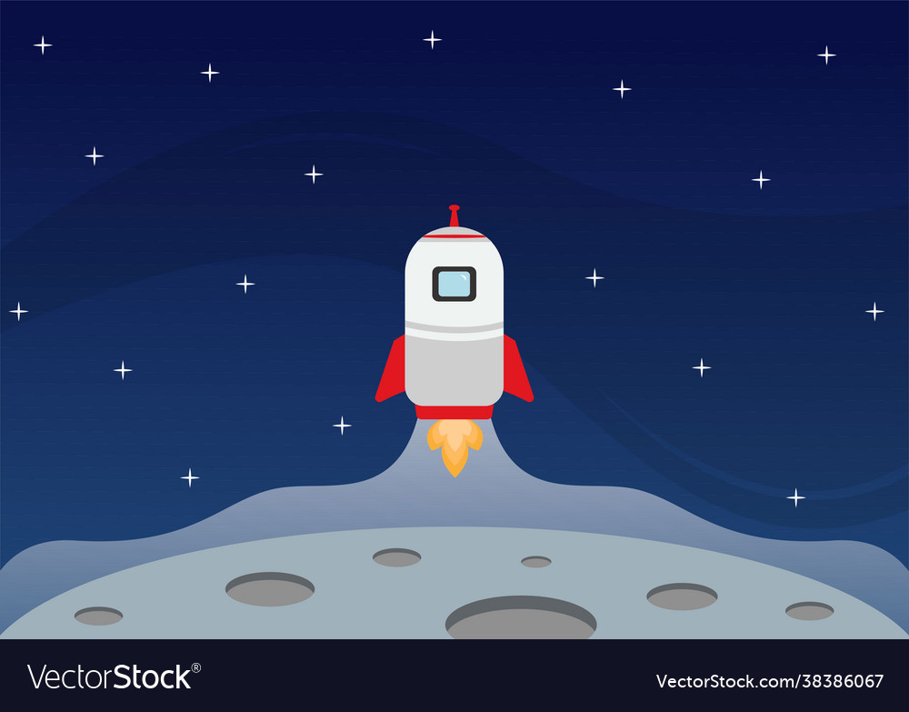 Astronaut with rocket for explore in outer space Vector Image Astronaut with rocket for explore in outer space
