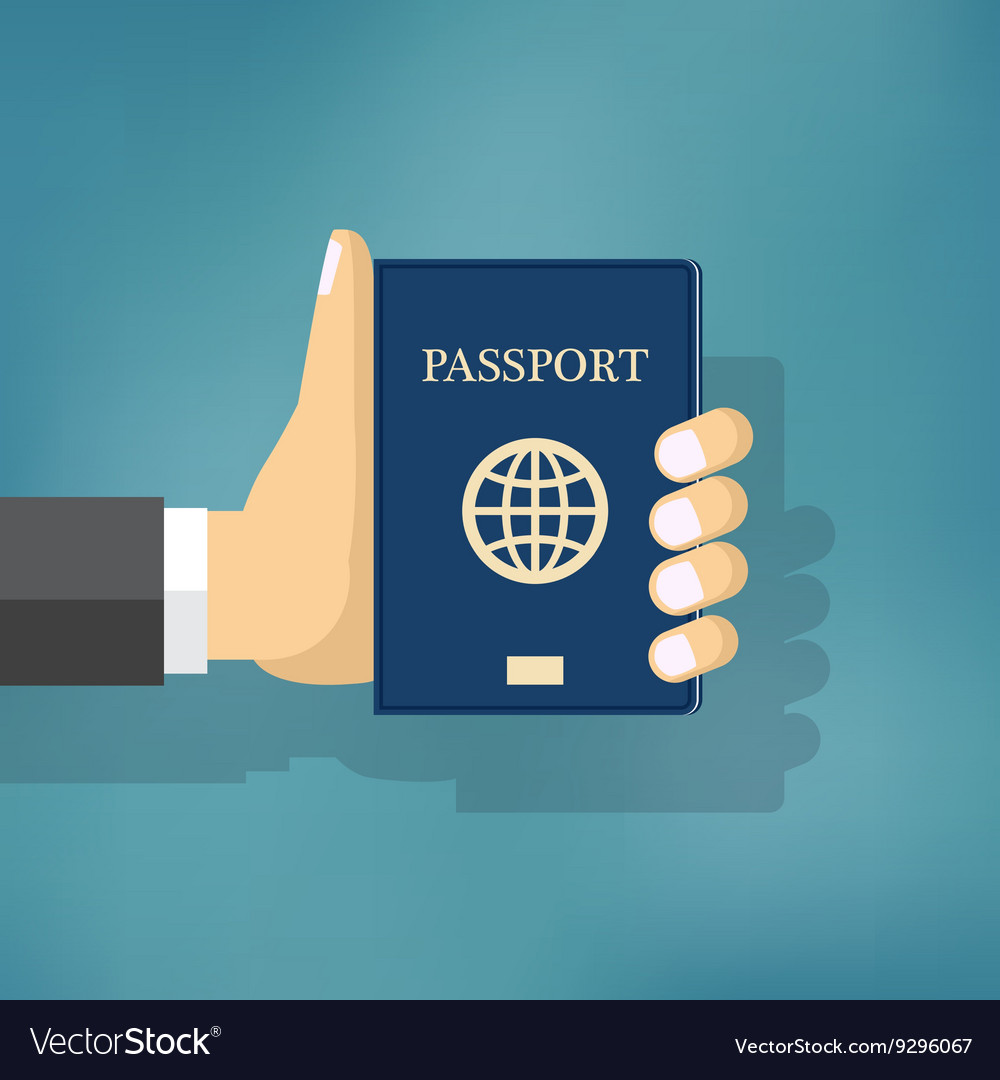 Businessman Hand Hold Passport Royalty Free Vector Image