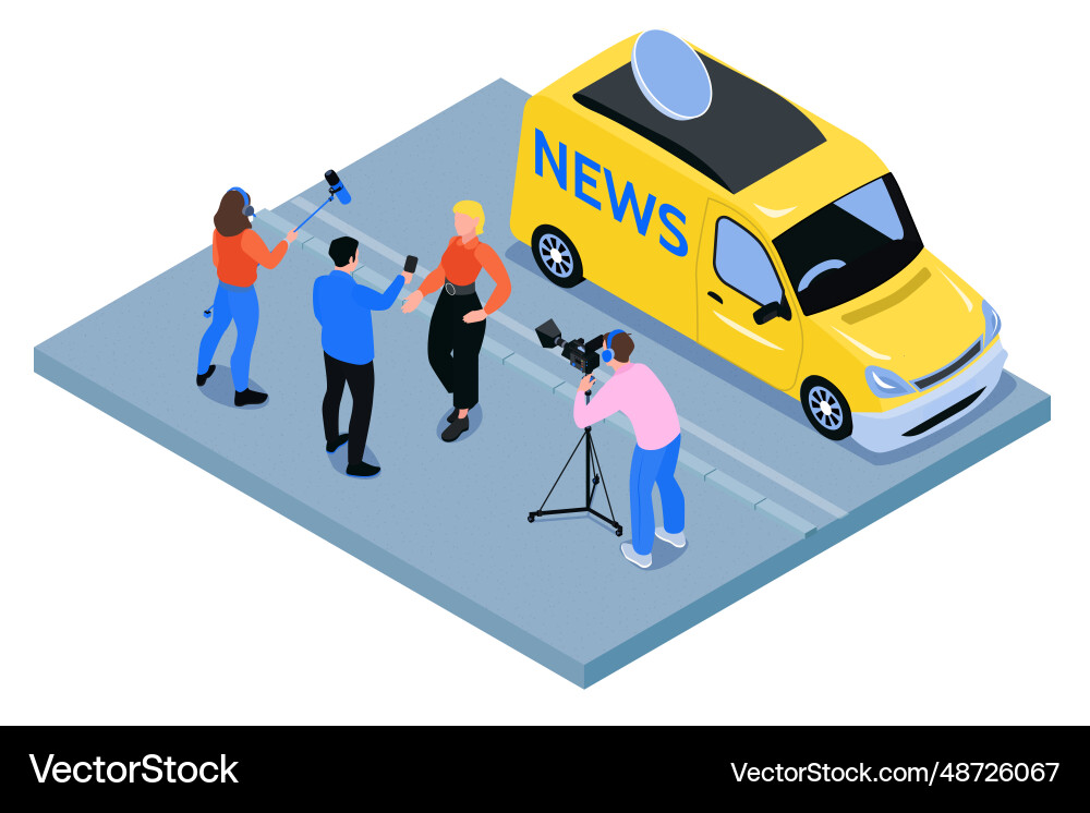 Media Crew Vector Camera crew isometric composition Royalty Free Vector Image