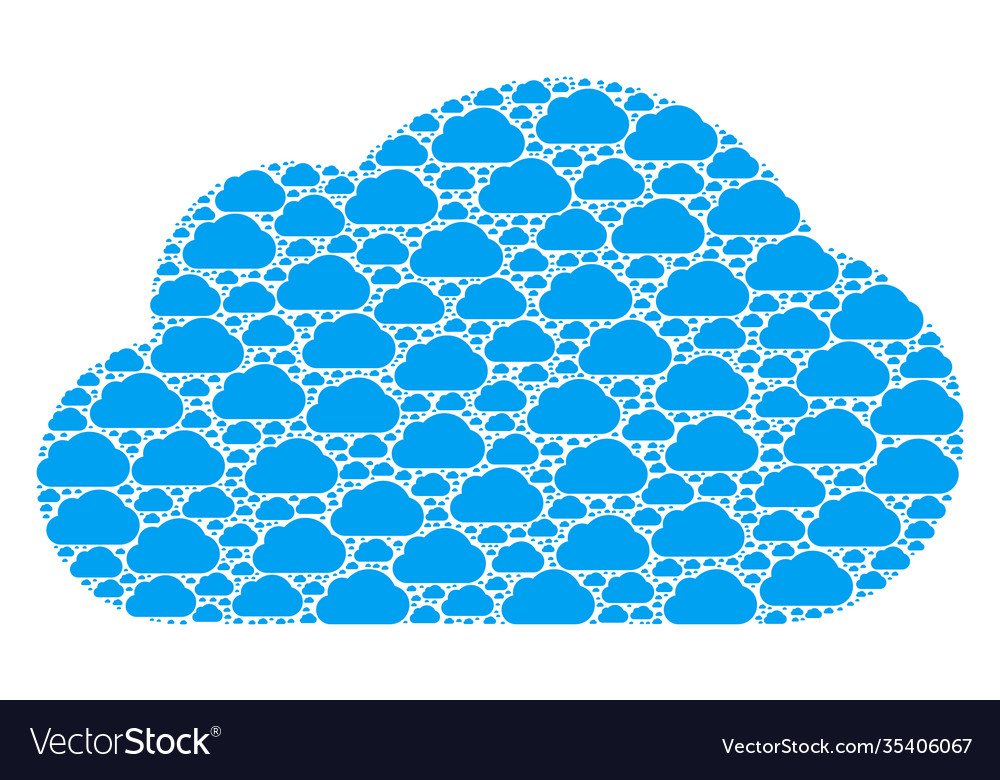 Cloud recursion composition itself items vector image Cloud recursion composition itself items