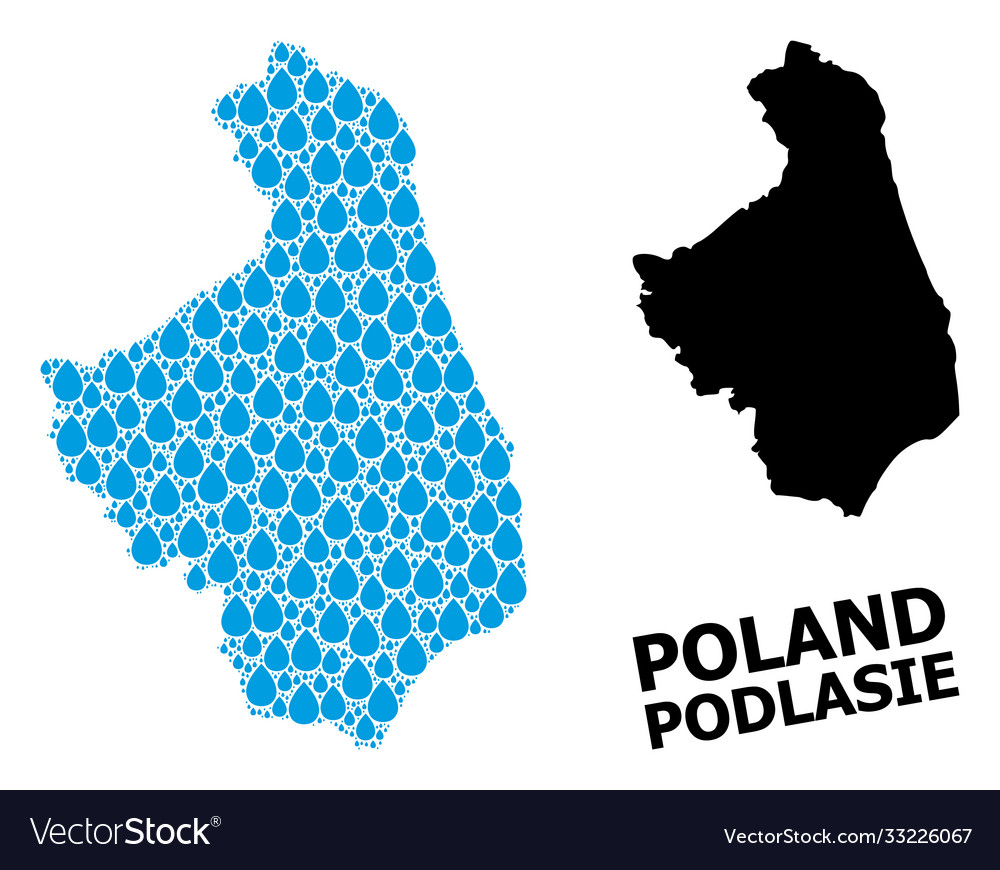 Collage map podlasie province liquid