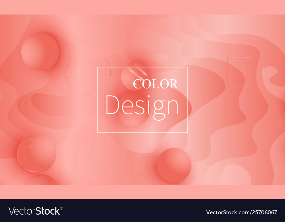 Coral color background fluid shapes pattern