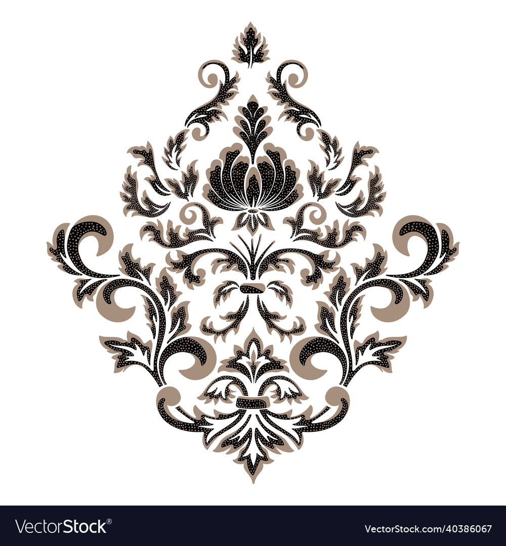 Damask central element isolated Vector Image Damask central element isolated