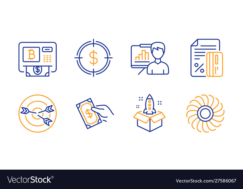 Dollar target presentation board and bitcoin atm