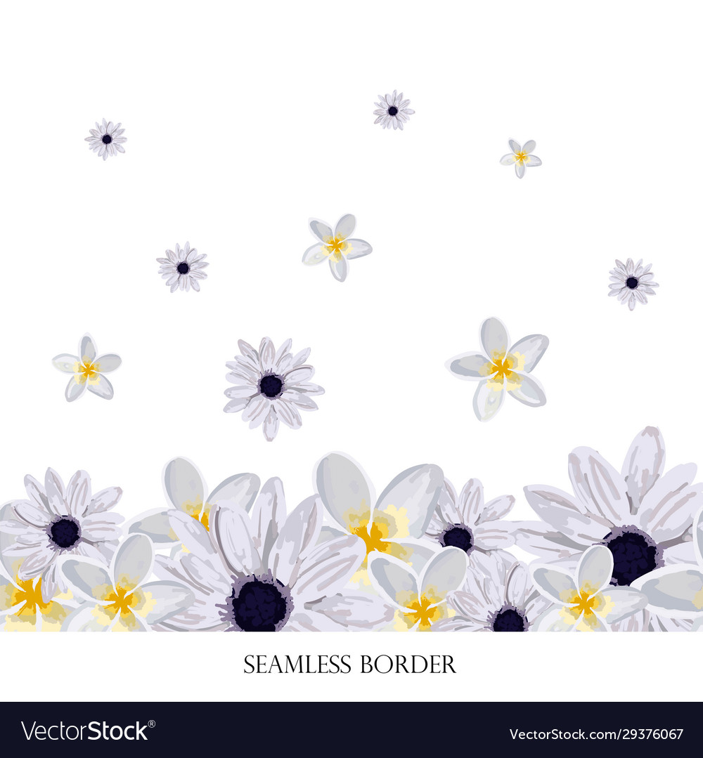 Floral seamless border repeating pattern element vector image Floral seamless border repeating pattern element