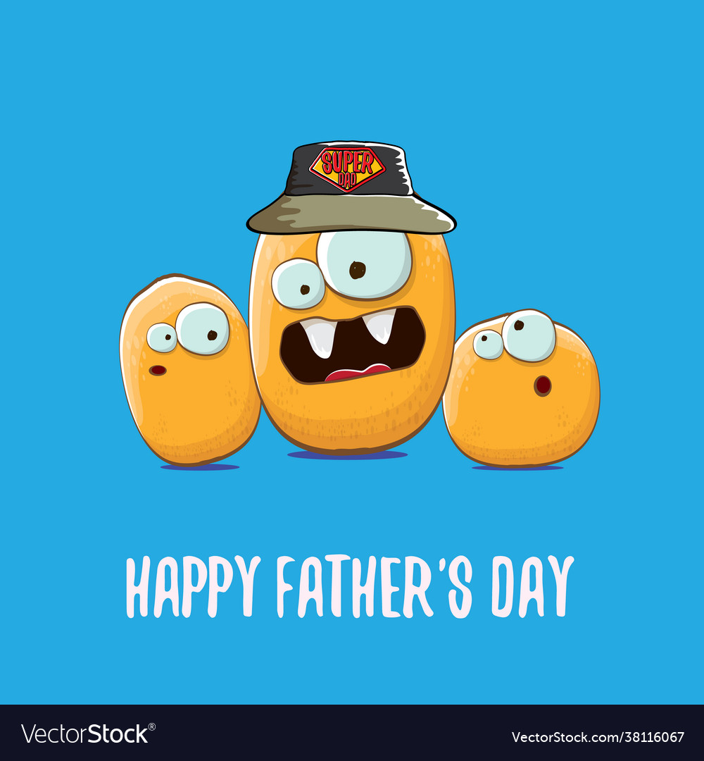 Happy fathers day greeting card with cartoon Vector Image