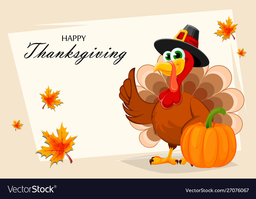 Happy thanksgiving turkey vector image Happy thanksgiving turkey