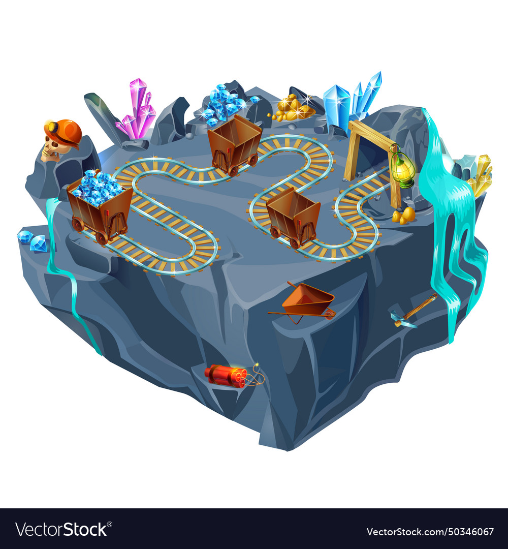 Isometric mining game island template