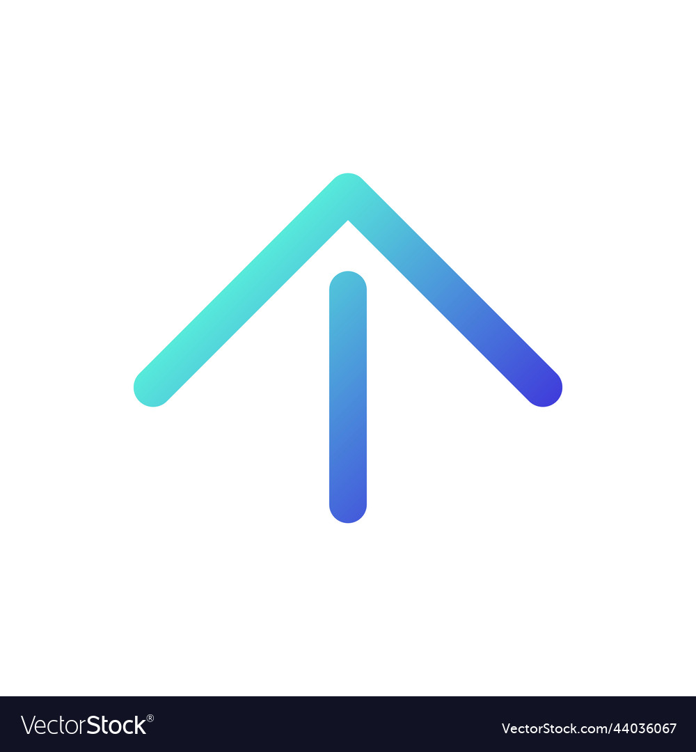 Move upward pixel perfect gradient linear ui icon vector image Move upward pixel perfect gradient linear ui icon