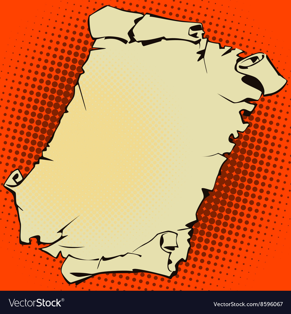 Object in retro style pop art ancient scroll