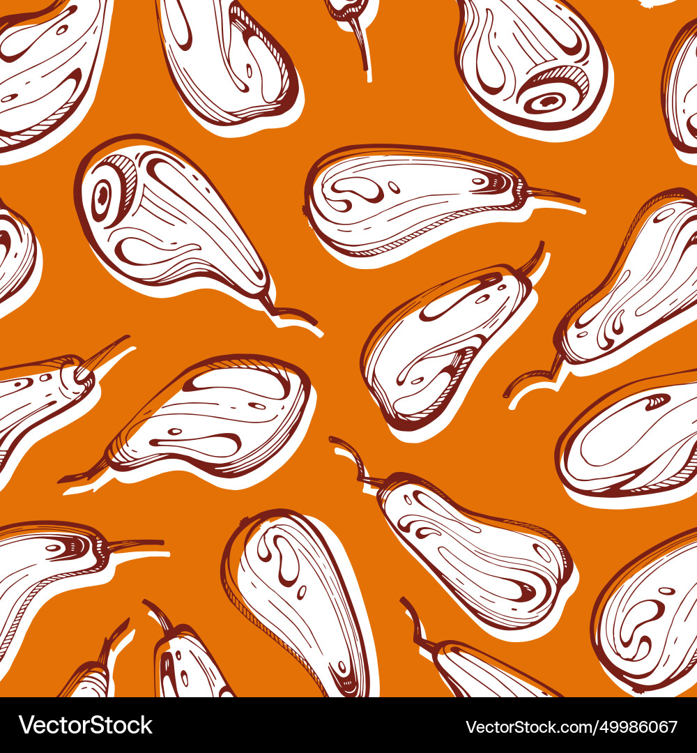 Seamless pattern with pears Royalty Free Vector Image