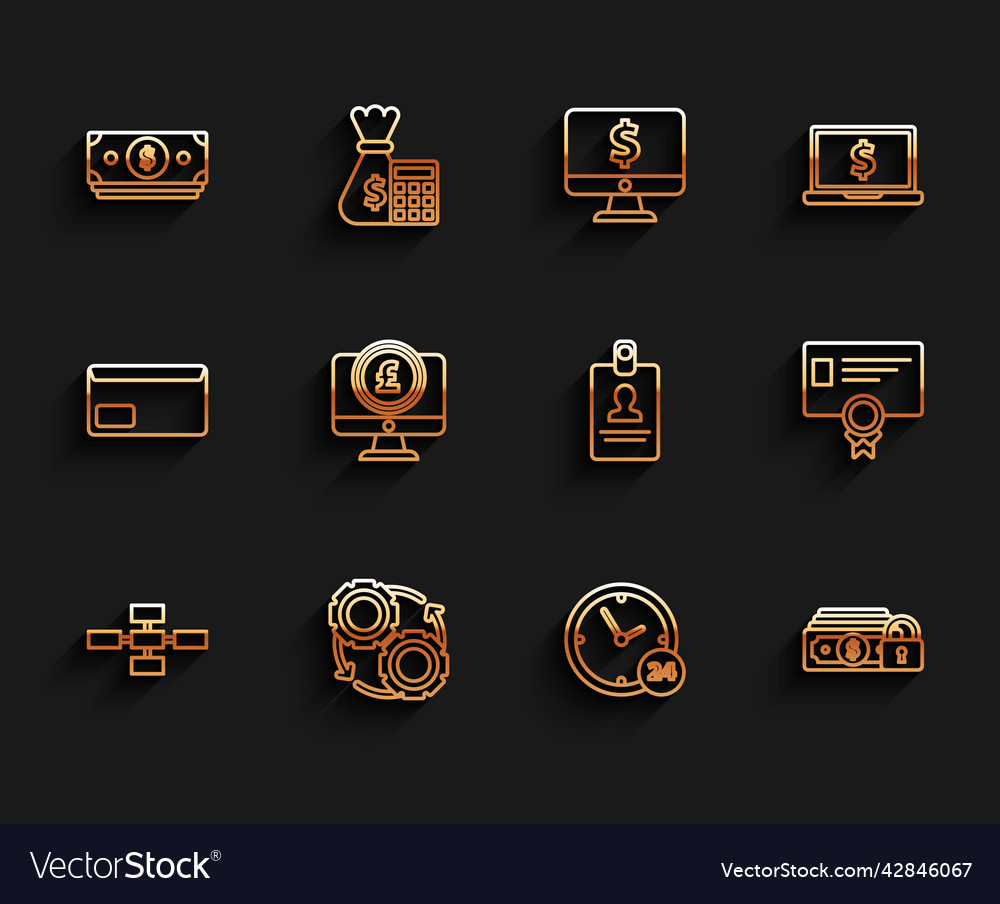 Set line business hierarchy organogram chart vector image Set line business hierarchy organogram chart