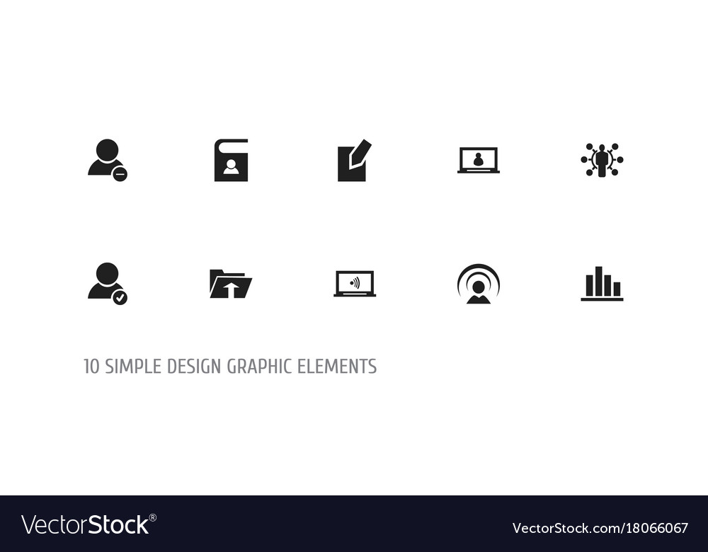 Set of 10 editable network icons includes symbols