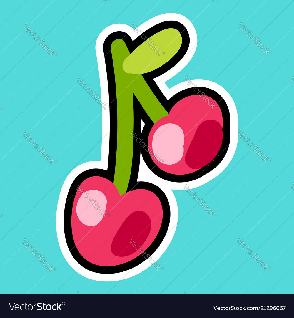 Sticker with cherry