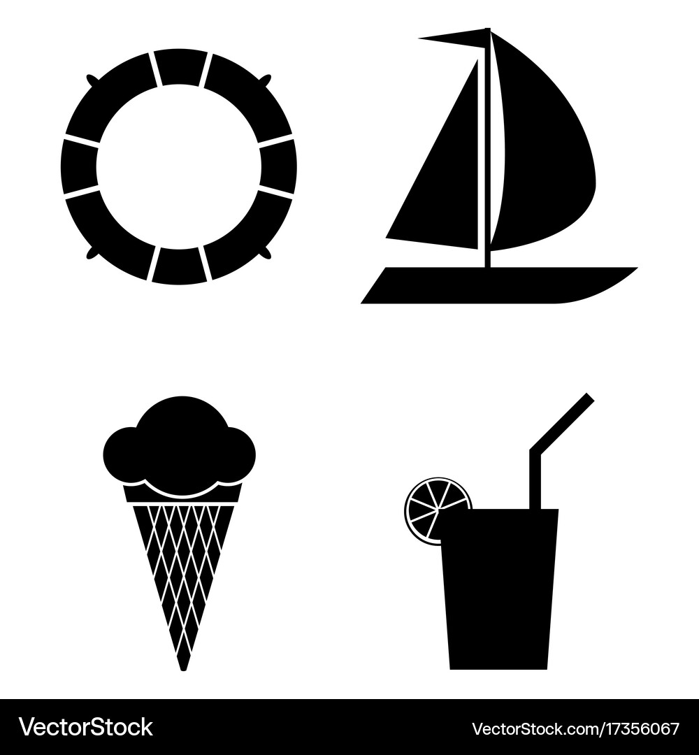 Summer icon set Royalty Free Vector Image - VectorStock