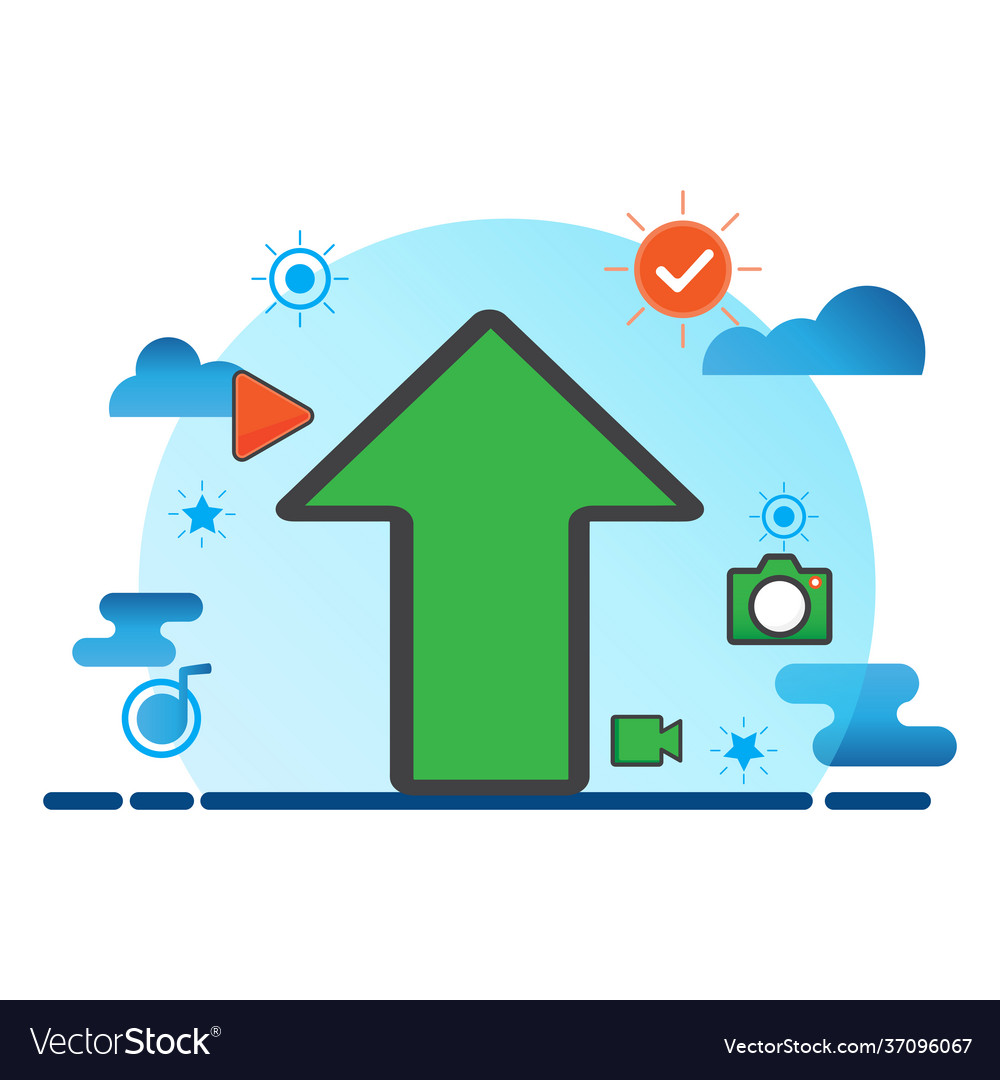Upload flat icon can use for design