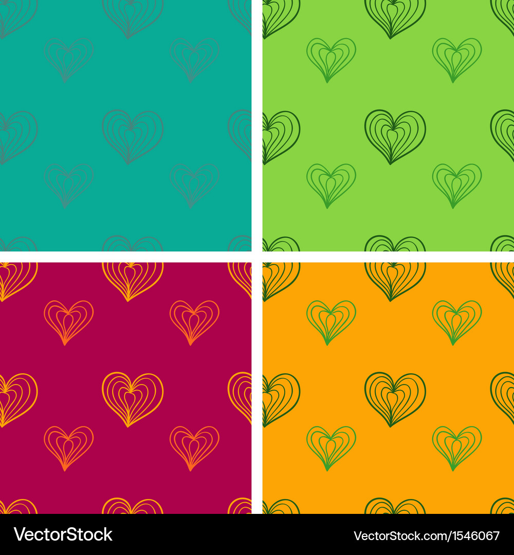 Valentine seamless pattern set Royalty Free Vector Image