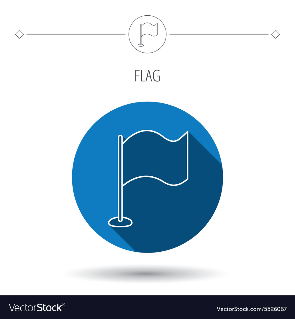 Waving flag icon location pointer sign