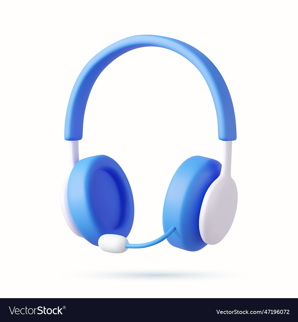 3d headphones isolated on white background
