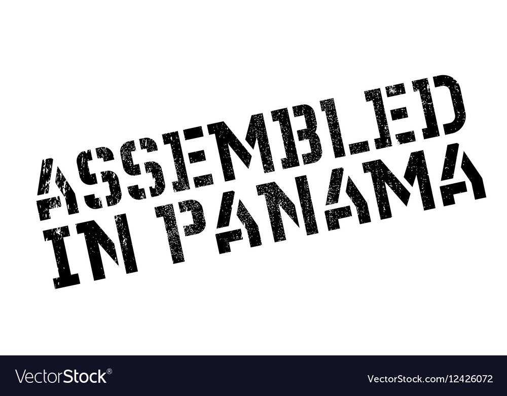Assembled in panama rubber stamp