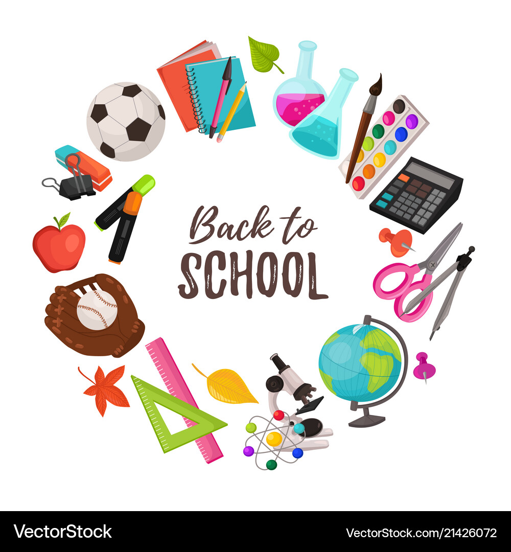 Back to school composition Royalty Free Vector Image