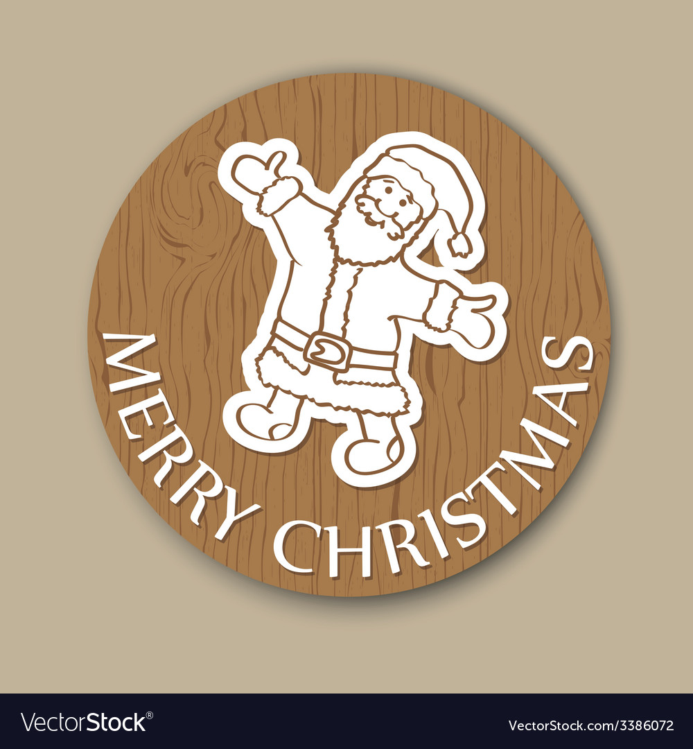 Christmas Santa Wood Card