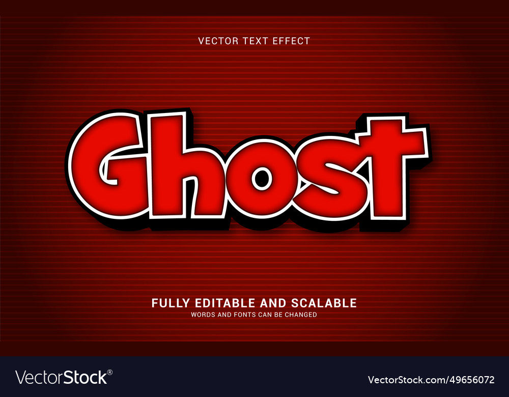 Editable text effect ghost style