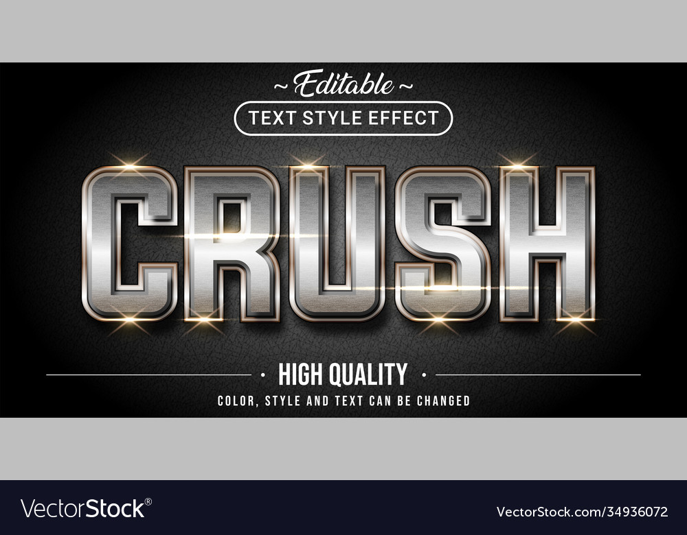 Editable text style effect - crush with rusty vector image Editable text style effect - crush with rusty