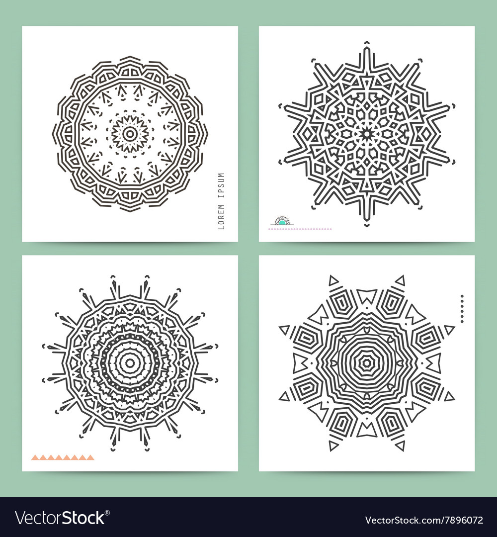 Ethnic mystical pattern with triangle and circles vector image Ethnic mystical pattern with triangle and circles