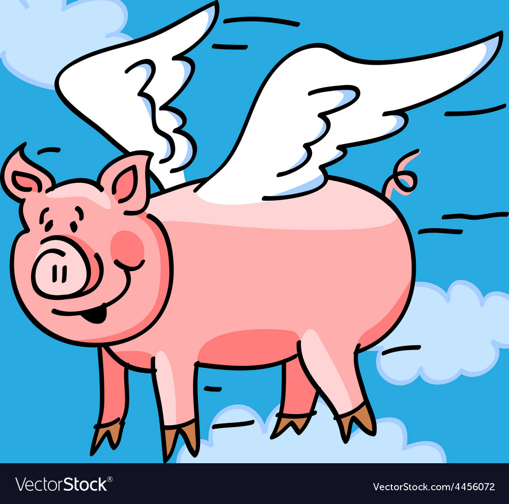 Pig Svg Image Free 1832 SVG File Cut Cricut Free Design SVG   Flying Pig Vector 4456072 