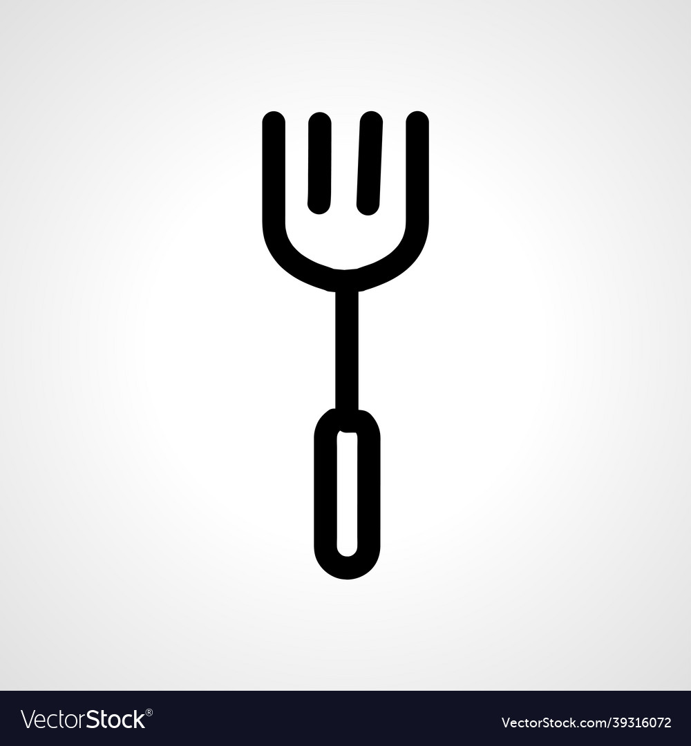 Fork line icon linear outline Vector Image Fork line icon linear outline