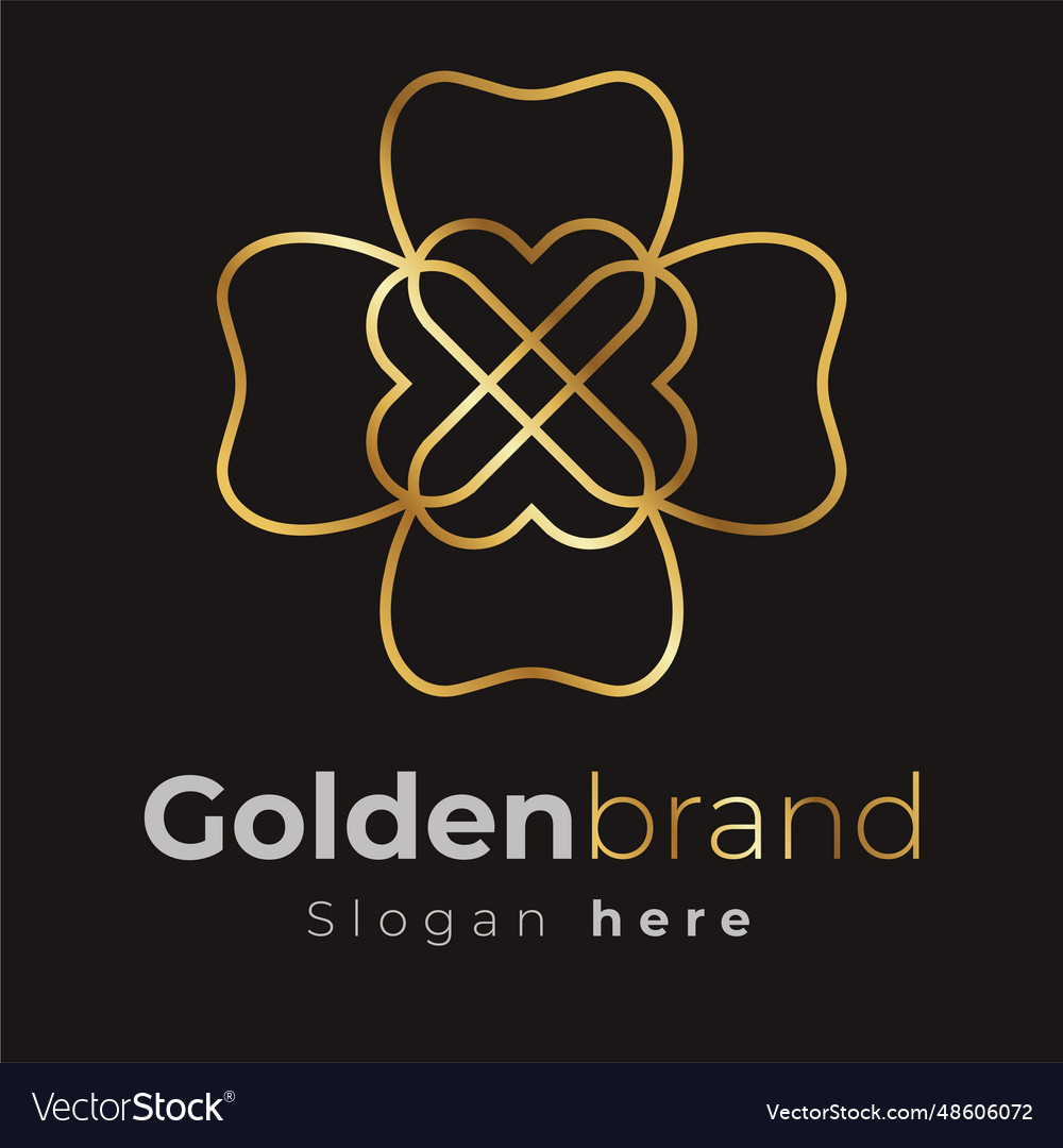 Golden brand logo icon template design Royalty Free Vector