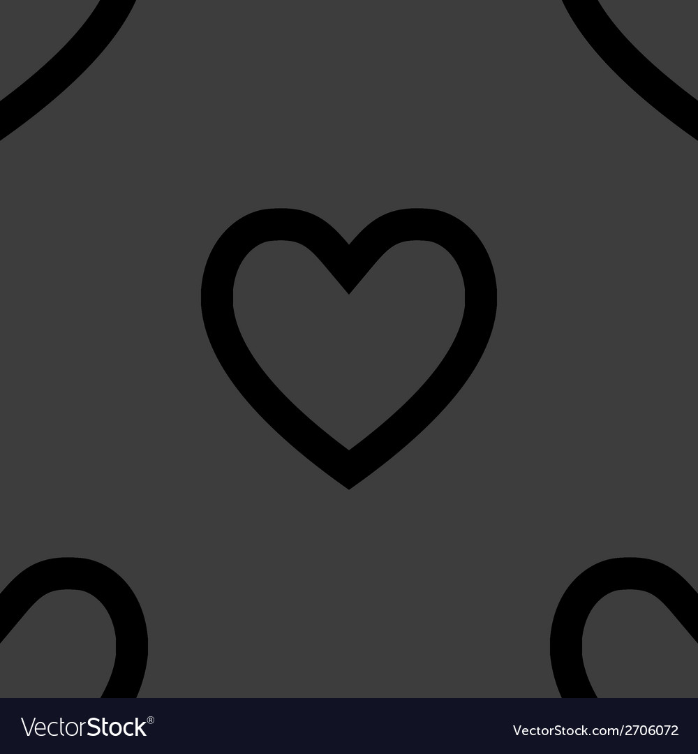 Heart web icon flat design seamless pattern