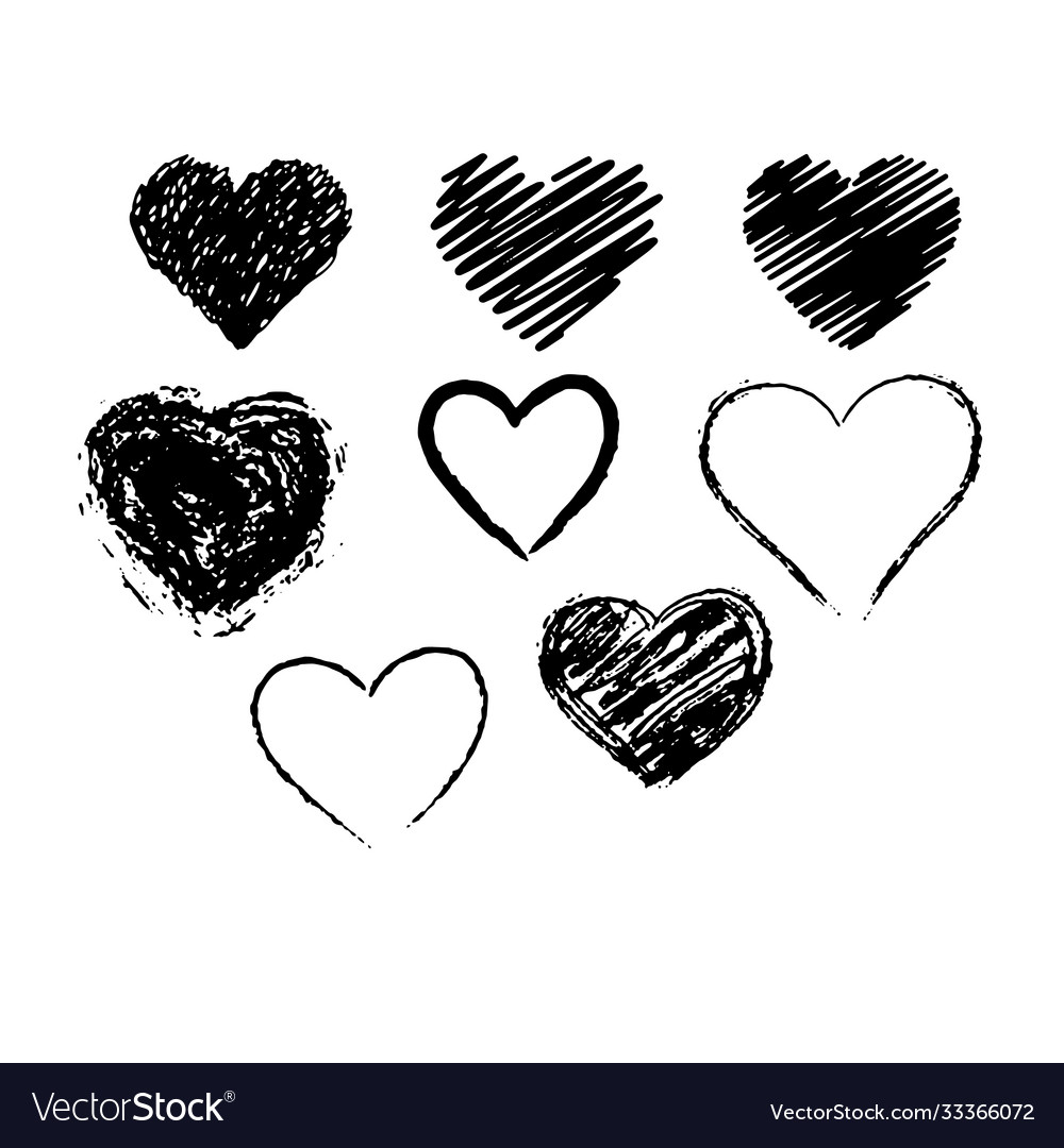 Hearts set different style and shape