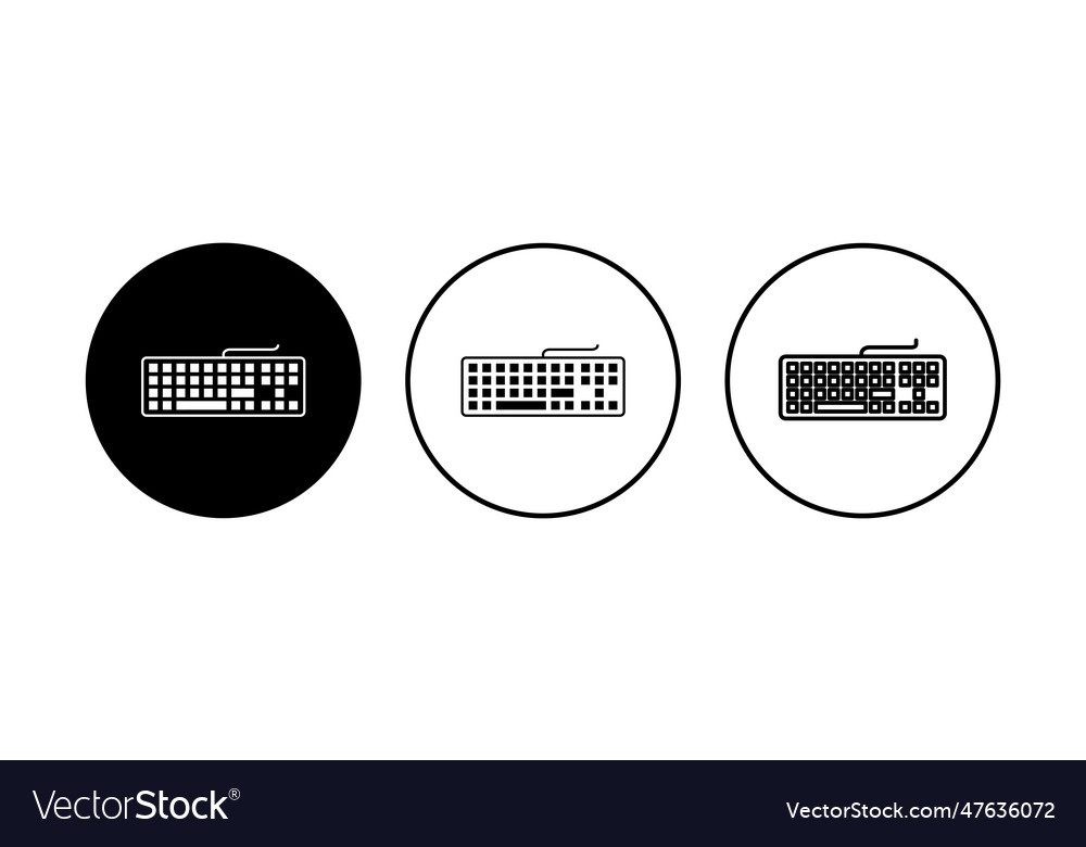 Keyboard icon set symbol Royalty Free Vector Image