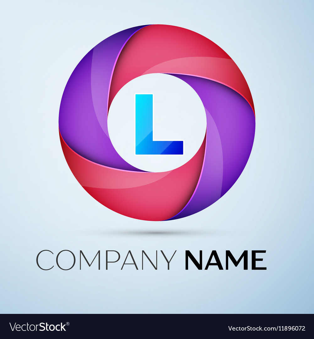 Letter l logo symbol in the colorful circle