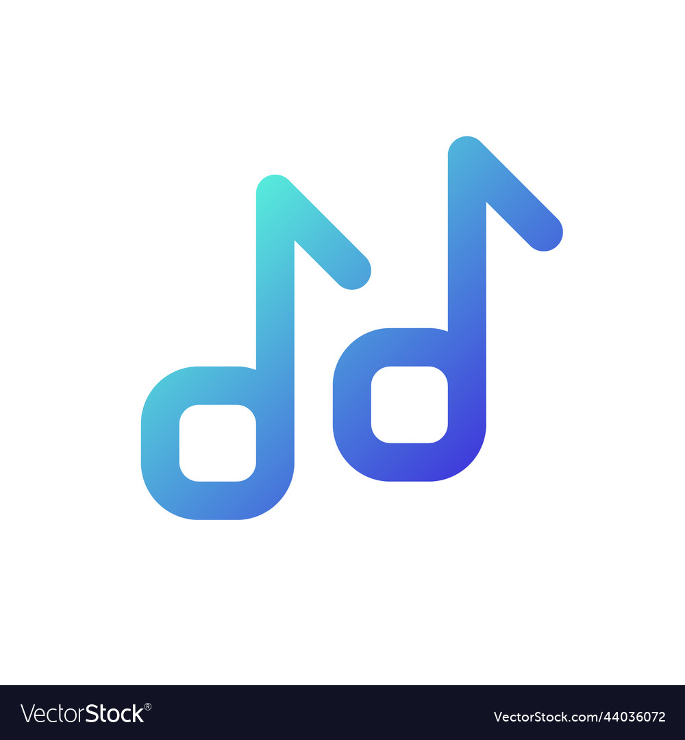 Musical notes pixel perfect gradient linear ui vector image Musical notes pixel perfect gradient linear ui