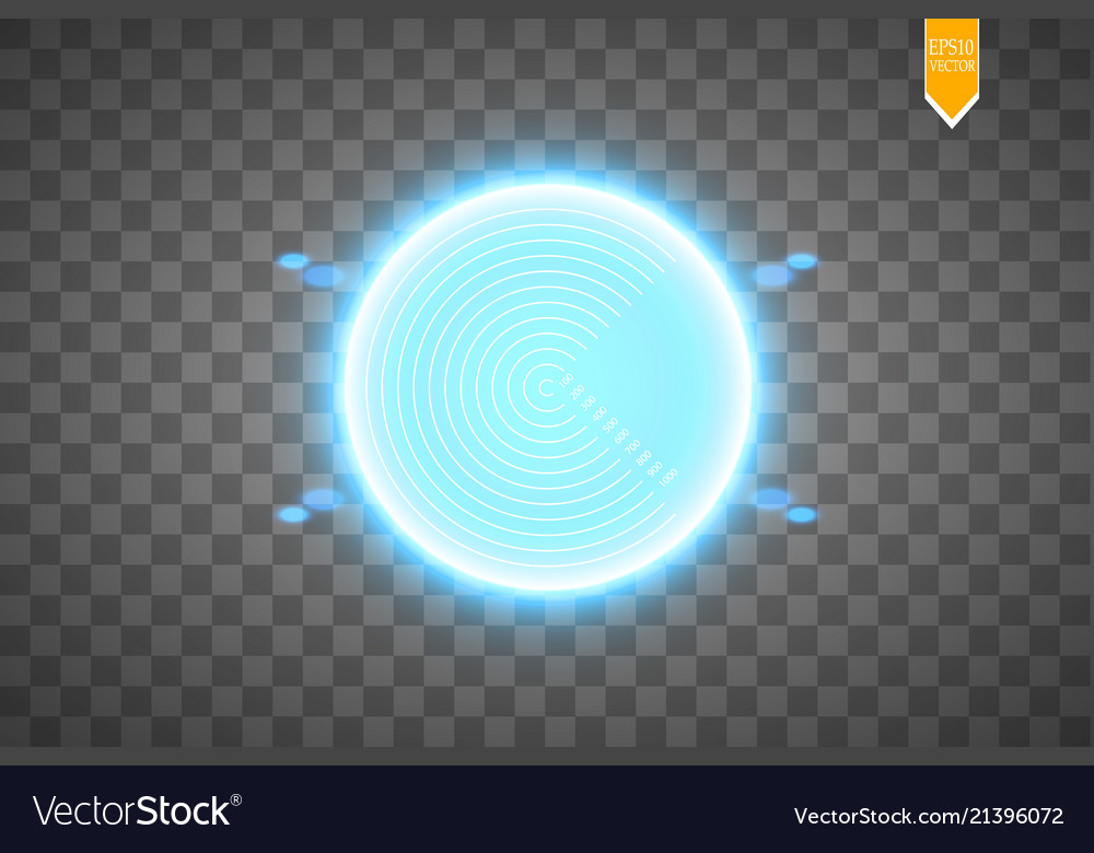 Neon target isolated game interface element vector image Neon target isolated game interface element
