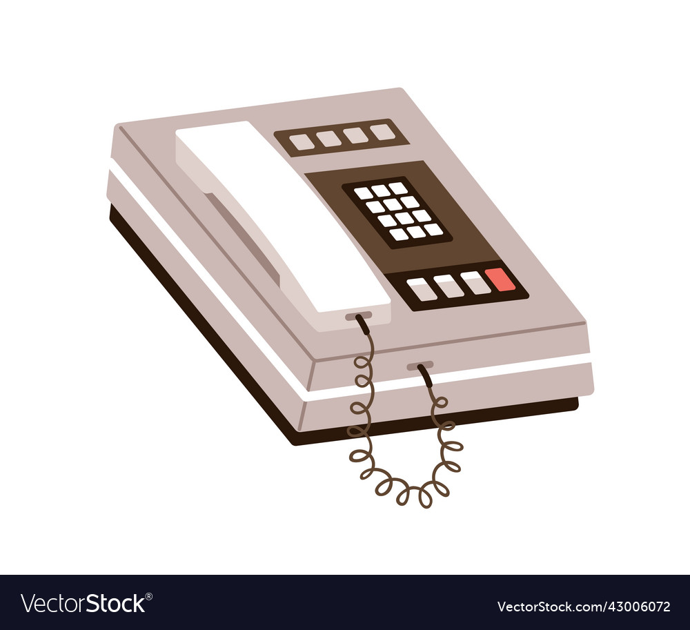 Retro touch tone phone with keypad push button vector image Retro touch tone phone with keypad push button