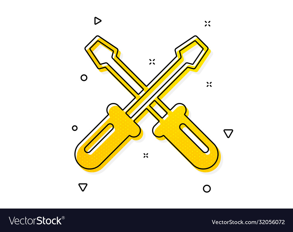 Screwdriver icon repair service sign