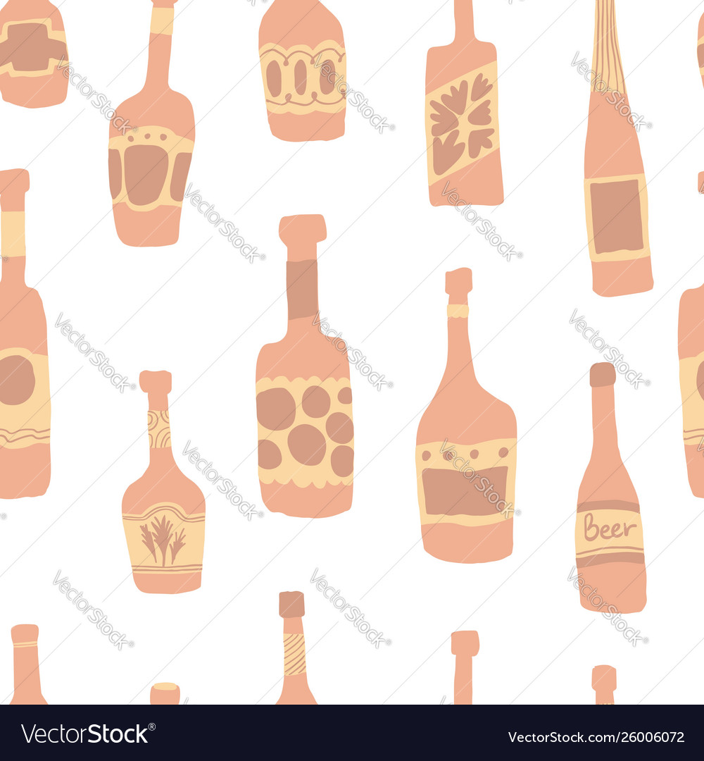 Seamless pattern background with bar bottles