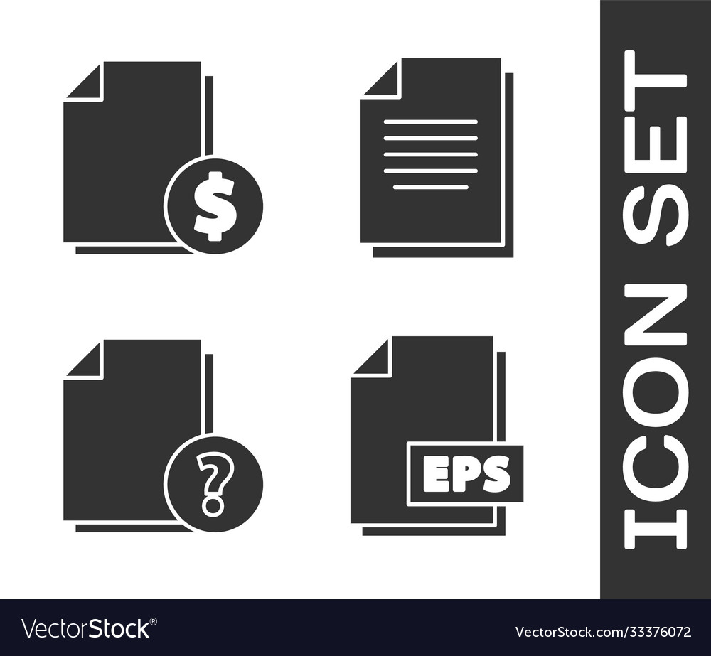 Set eps file document finance unknown vector image Set eps file document finance unknown