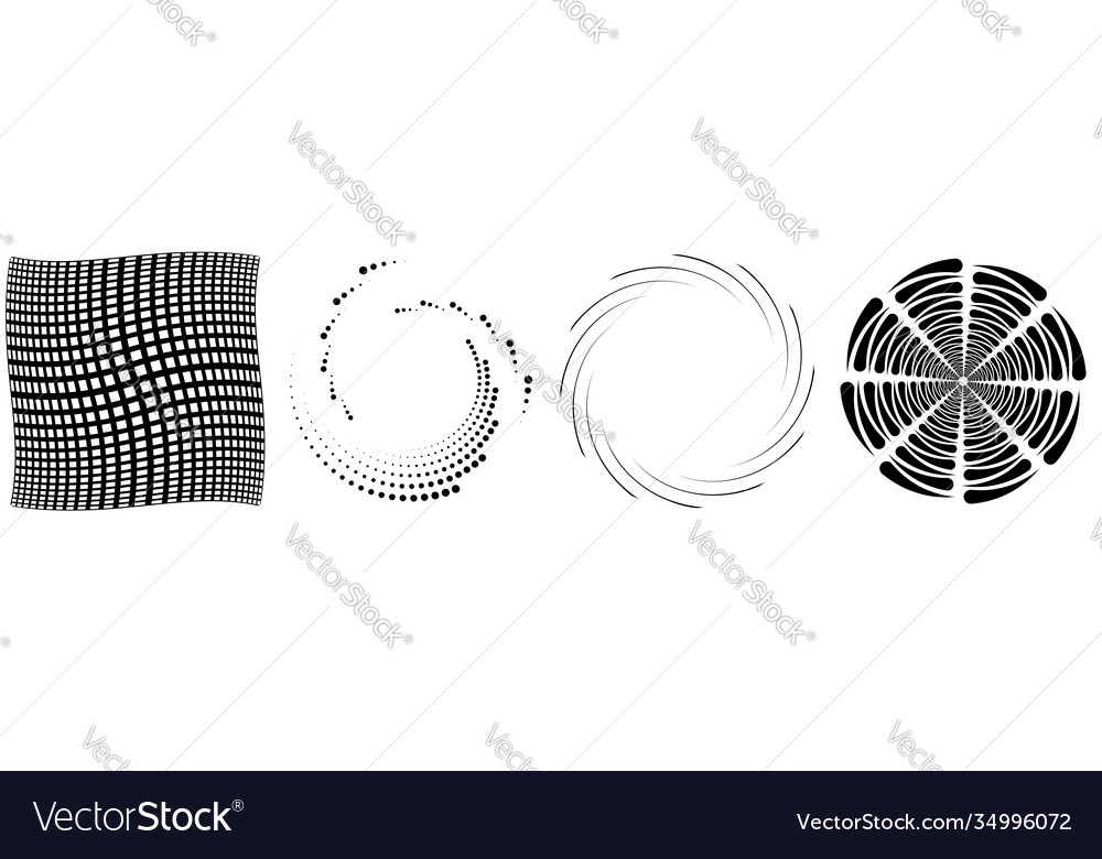 Spiral swirl twirl element set rotating circular vector image Spiral swirl twirl element set rotating circular