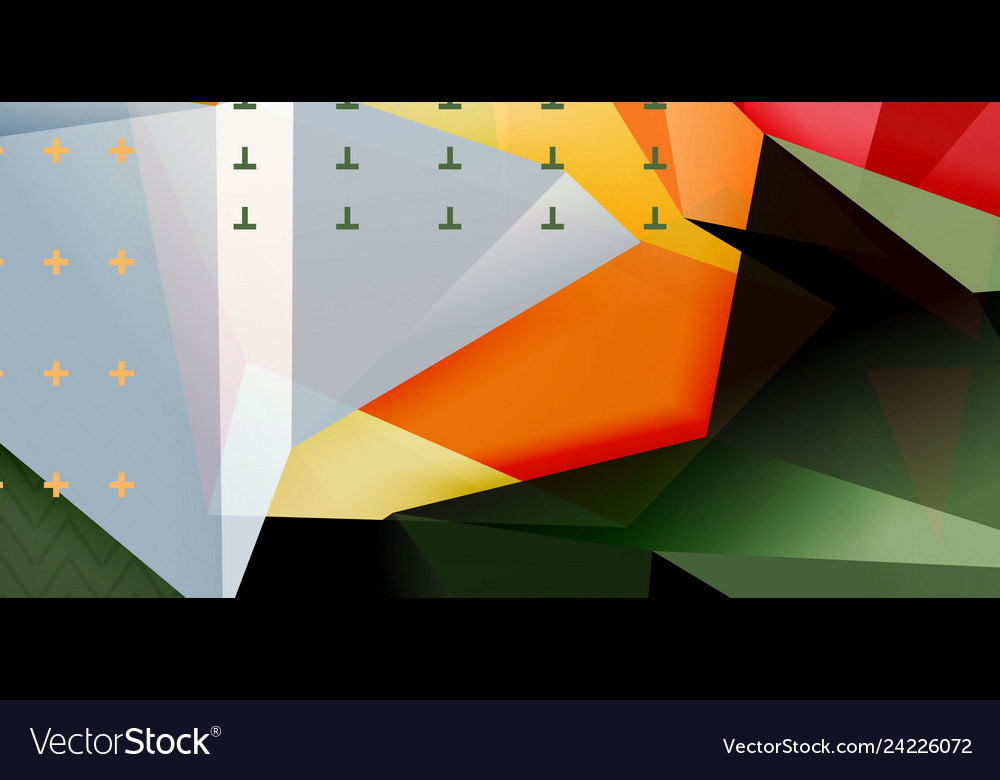Triangular low poly background design vector image Triangular low poly background design