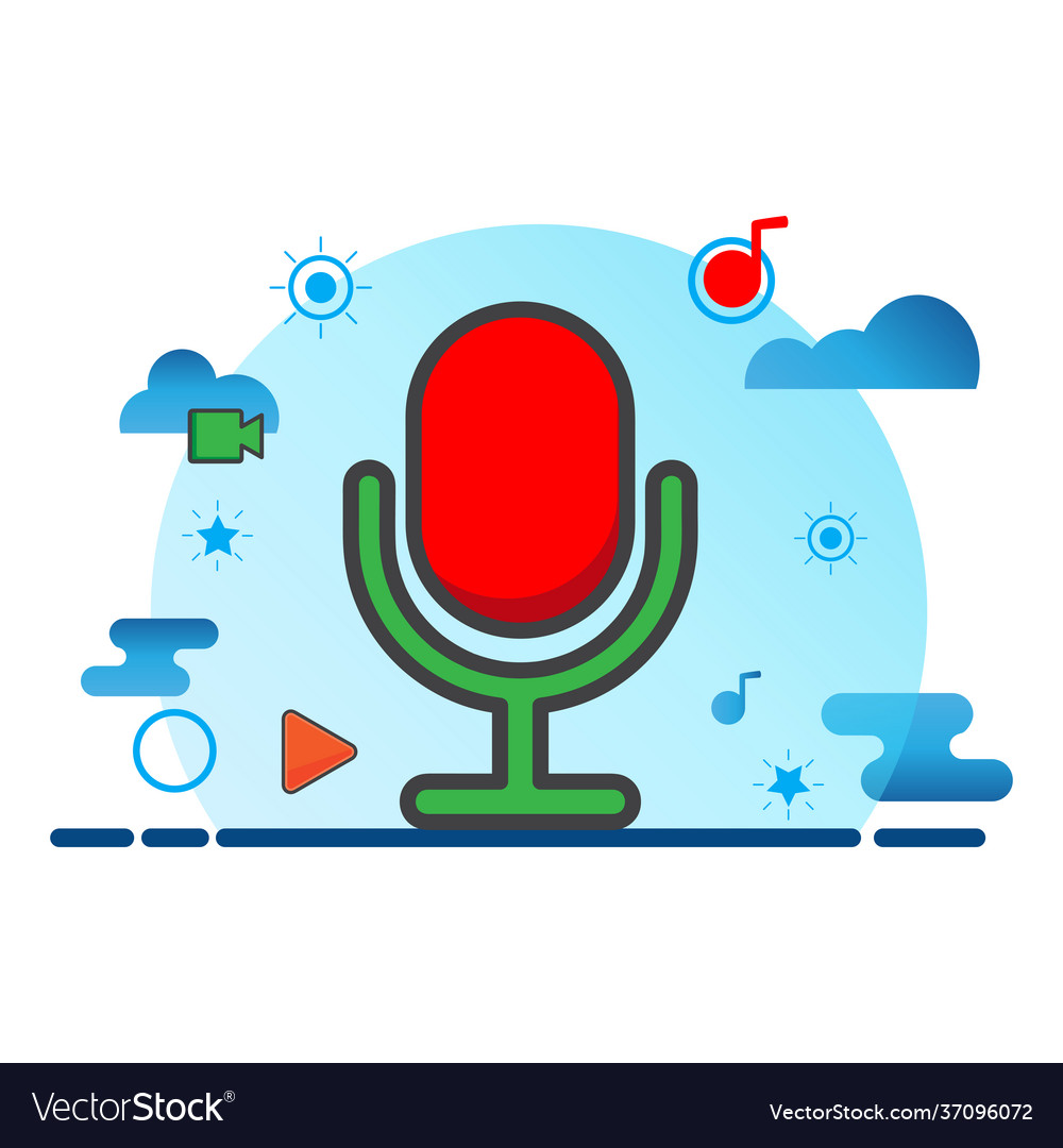 Voice recorder flat icon can use for design