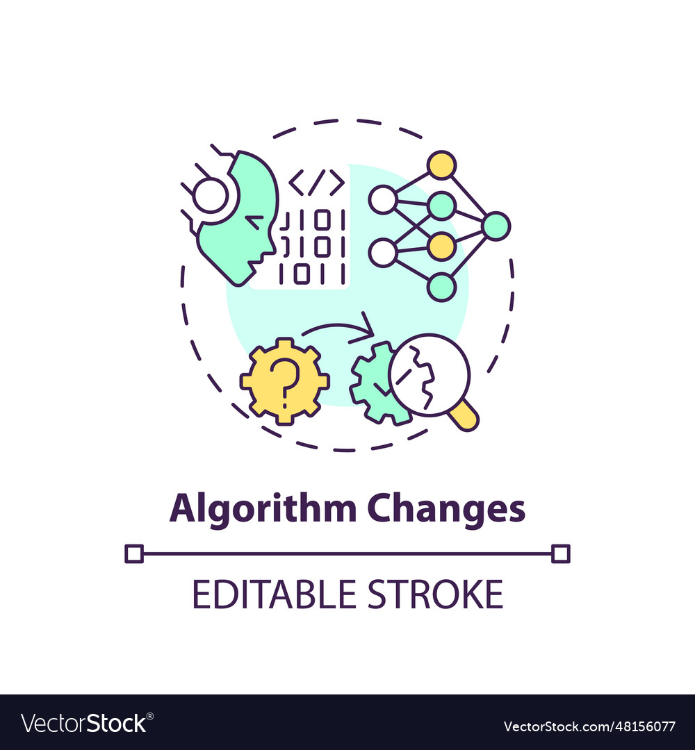 2d customizable algorithm changes line icon vector image 2d customizable algorithm changes line icon