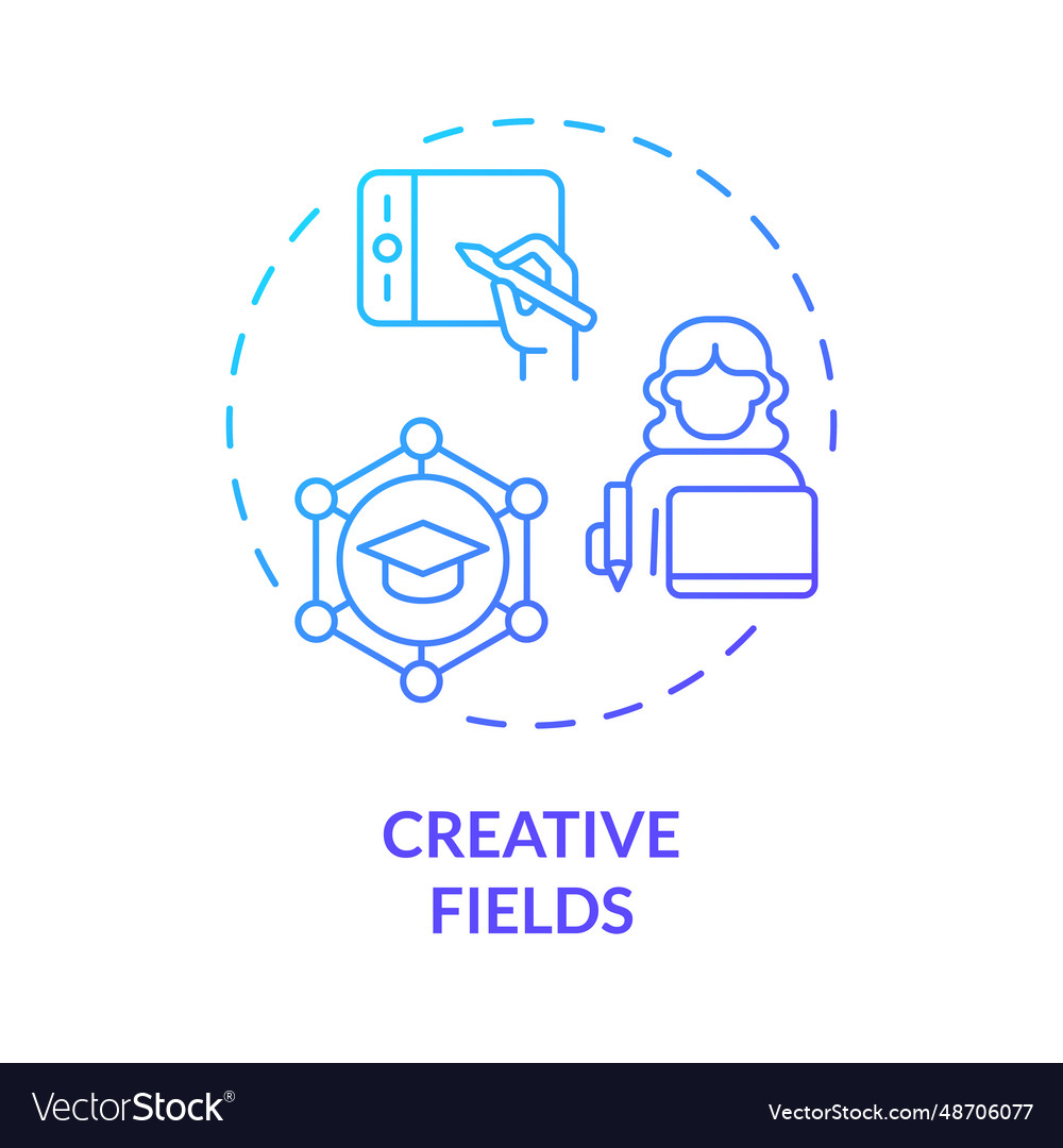2d gradient thin linear icon creative fields vector image 2d gradient thin linear icon creative fields