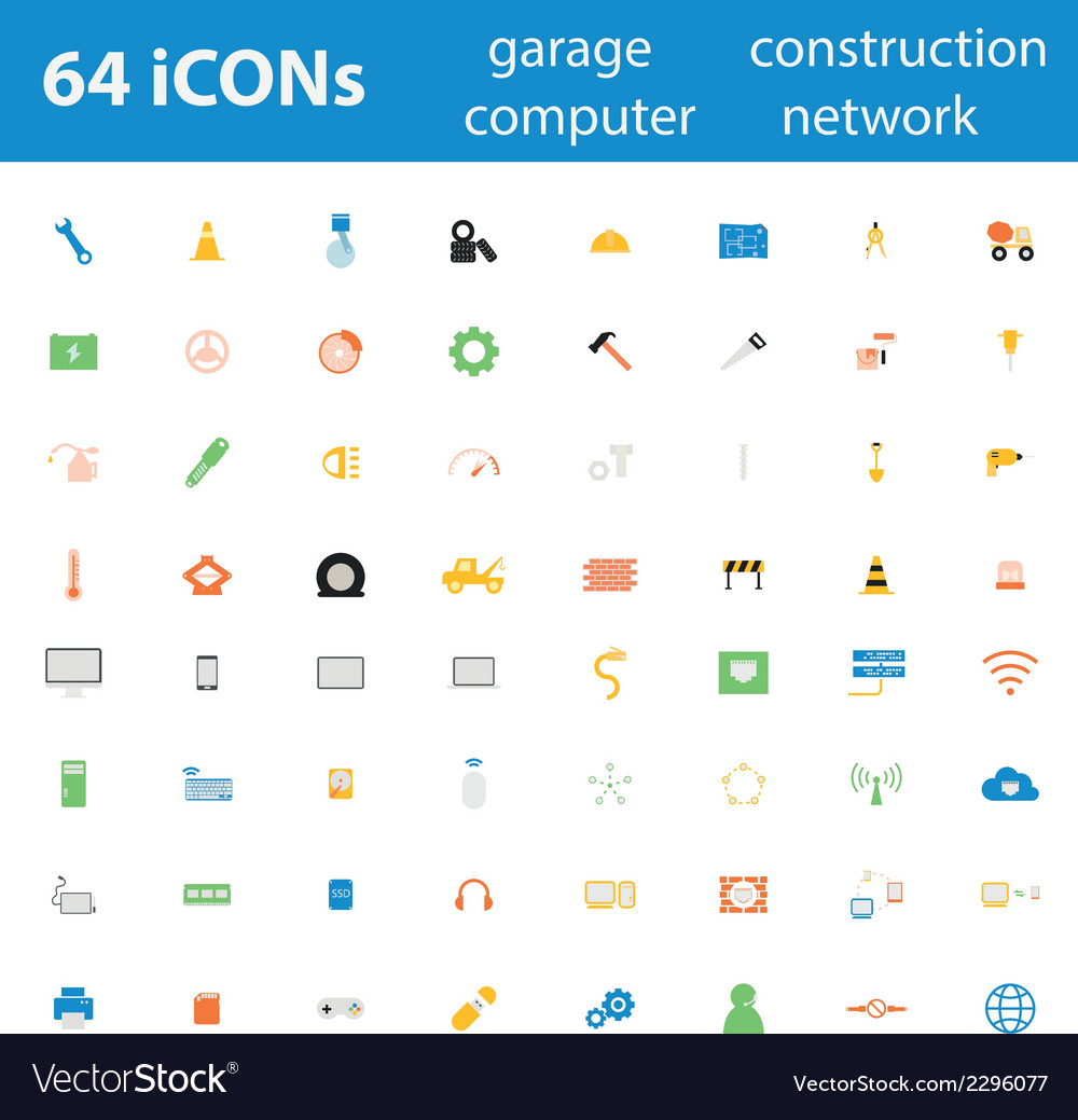 64icon garage construction computer network